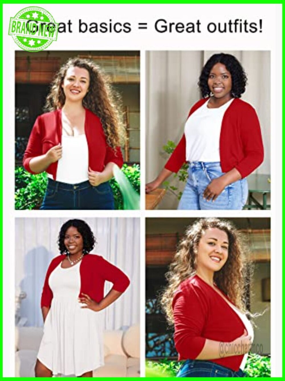 Plus Size Open Front Bolero Cardigan 3/4 Sleeve Lightweight Knit Shrug 1X-5X - Picture 5 of 7